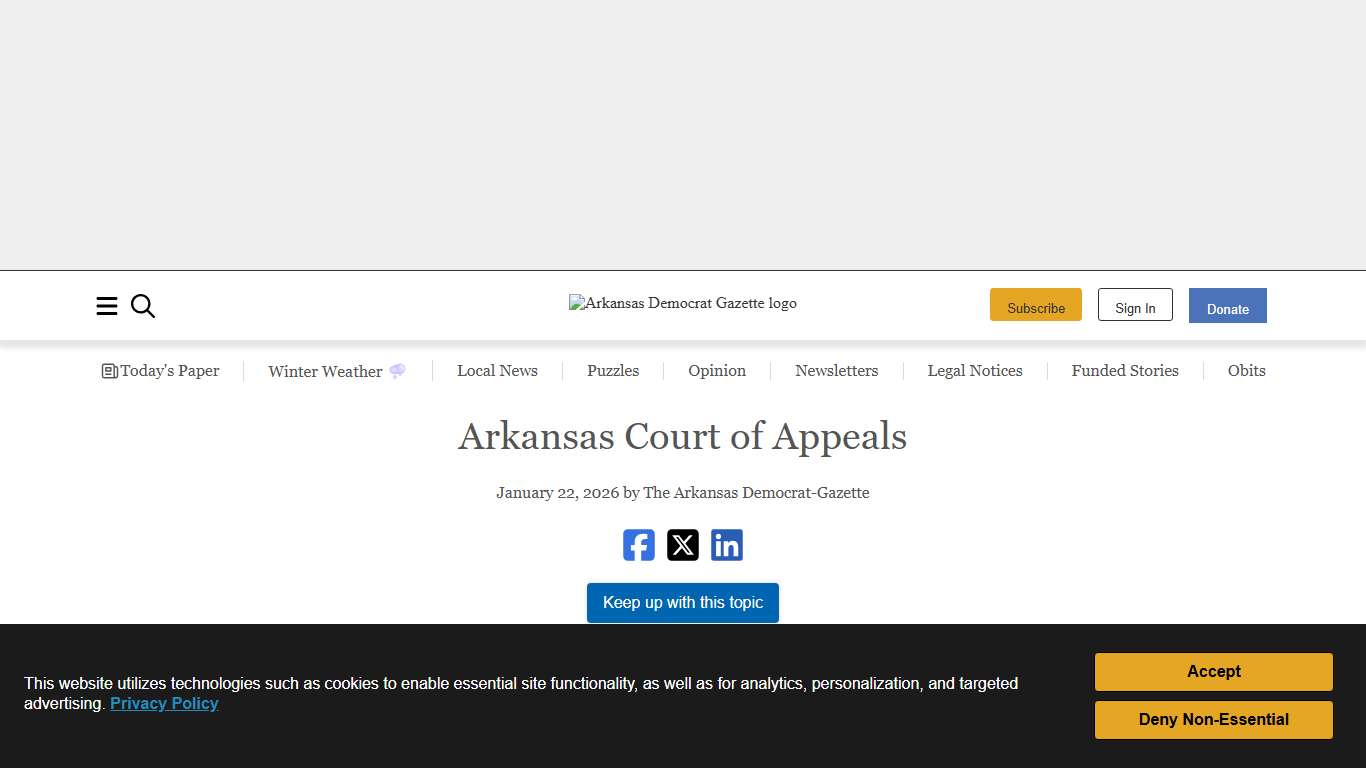 Arkansas Court of Appeals The Arkansas Democrat-Gazette - Arkansas' Best News Source